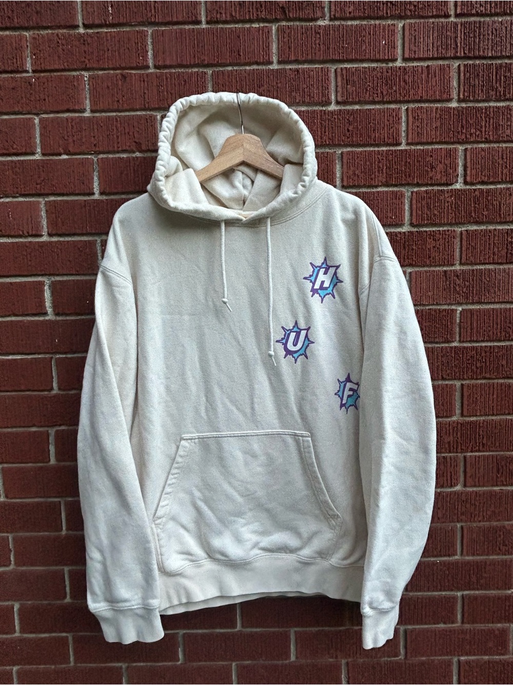 HUF Cream Logo Graphic Pullover Hoodie — Size L